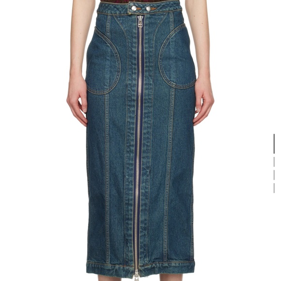 Eckhaus Latta Dresses & Skirts - NWT Eckhaus Latta Blue Zip Denim Midi Skirt